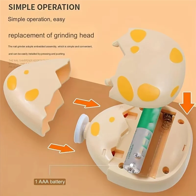 Electric Children Nail Trimmer Safe & Gentle Fornewborns Includes 3 Grinding Heads Fortrimming