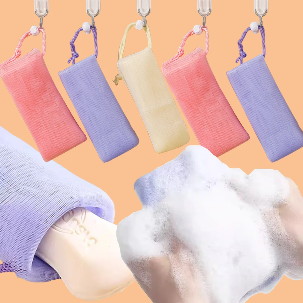 

New Thickened 6 Layer Foaming Soap Bag Facial Cleanser Mesh Bag Shower Bubble Foam Net Baby Bath Body Washing Cleaning Sponges