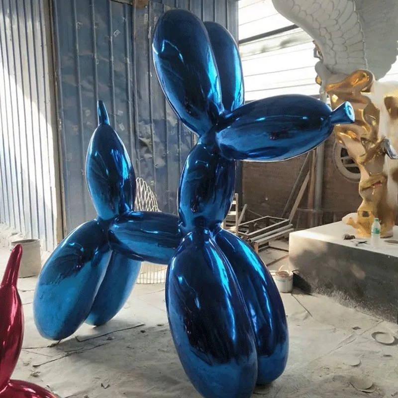 Воздушный шар из нержавеющей стали, скульптура собаки, украшение для парка, сада, квадратная зеленая древесина, гостиница, офис, здание, скульптура, художественное украшение