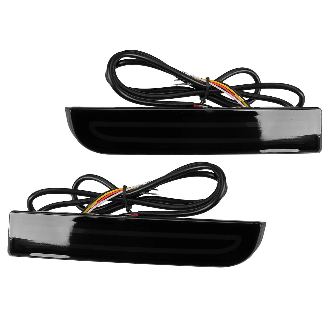 

DWCX Pair Smoked Lens Rear Bumper Reflector LED Tail Turn Signal Light Brake Lamp Fit for Mitsubishi Lancer 2008-2017 IP67 12V