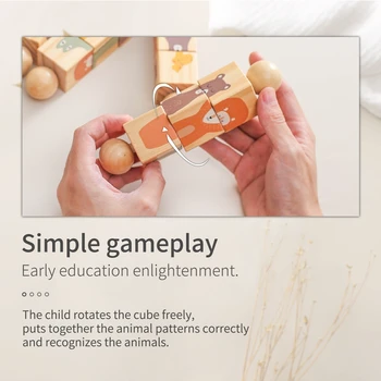 Wooden Rotating Animal Puzzle - Wooden Toys 3