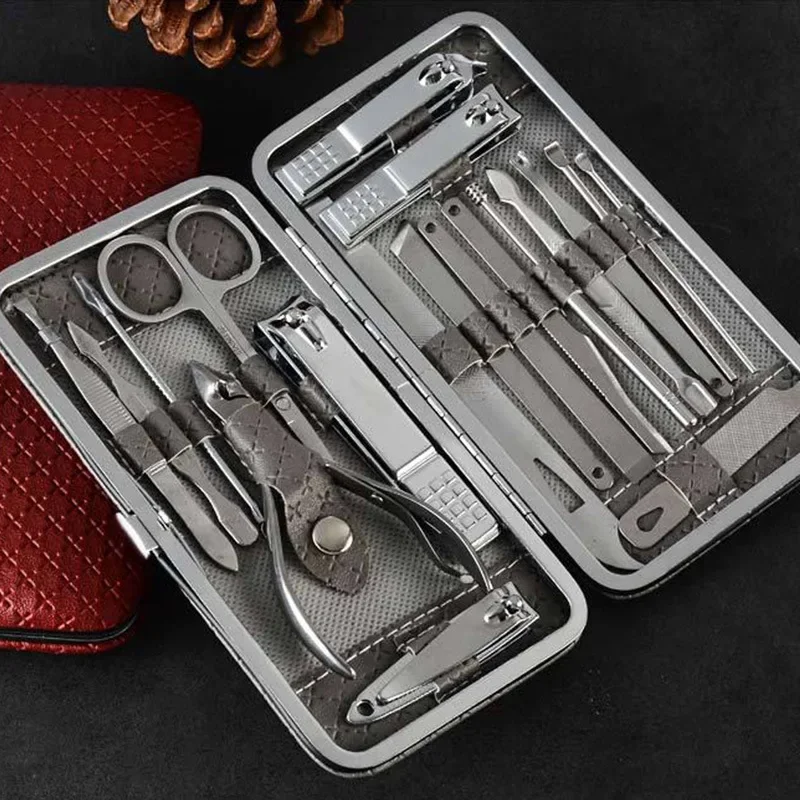 Nail Clipper Set 8/9/11/16/19 Pcs Manicure Cutters Stainless Steel Ear Spoon Nail Clippers Pedicure Art Tool Manicure