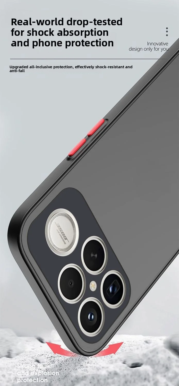 Stylish Semi-Transparent Matte Phone Case with Magnetic Charging and Anti-Drop Protection