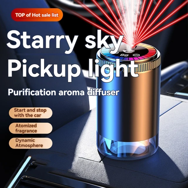Smart Car Air Freshener Rechargeable Aroma Diffuser 5 Levels of Adjustable Intelligent Diffuser Pickup Light Starry Sky Summit