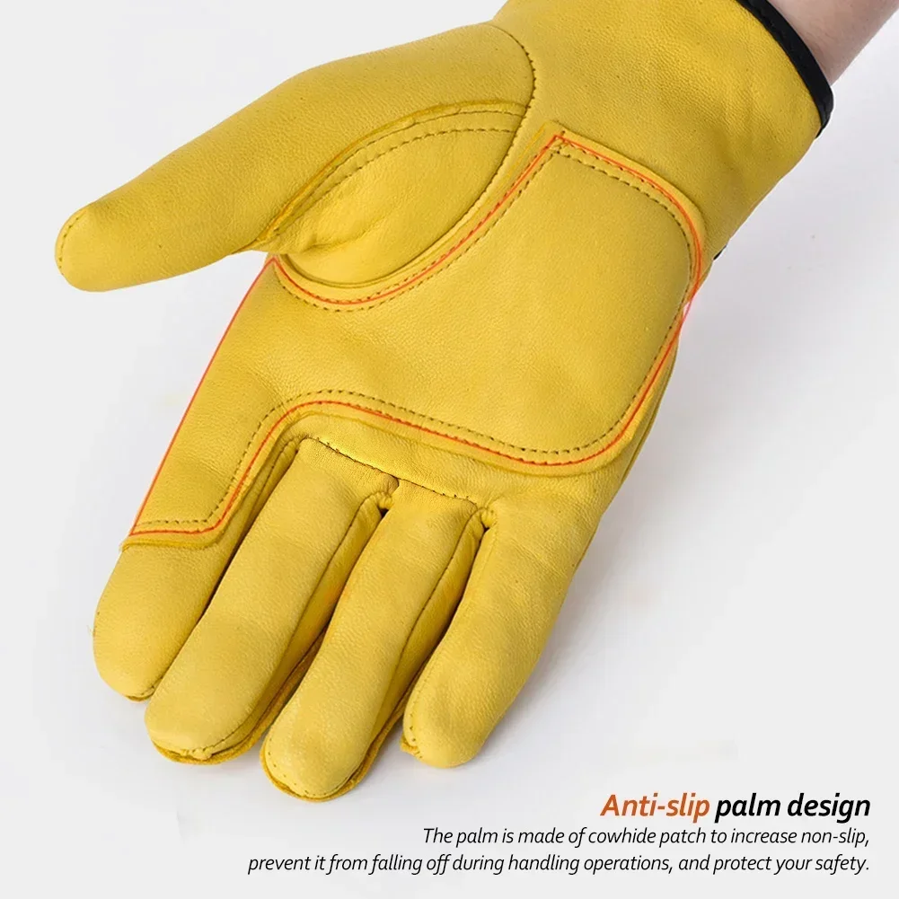 Work Gloves Sheepskin Leather Workers Work Welding Safety Protection Garden Sports Motorcycle Driver Wear-resistant Gloves