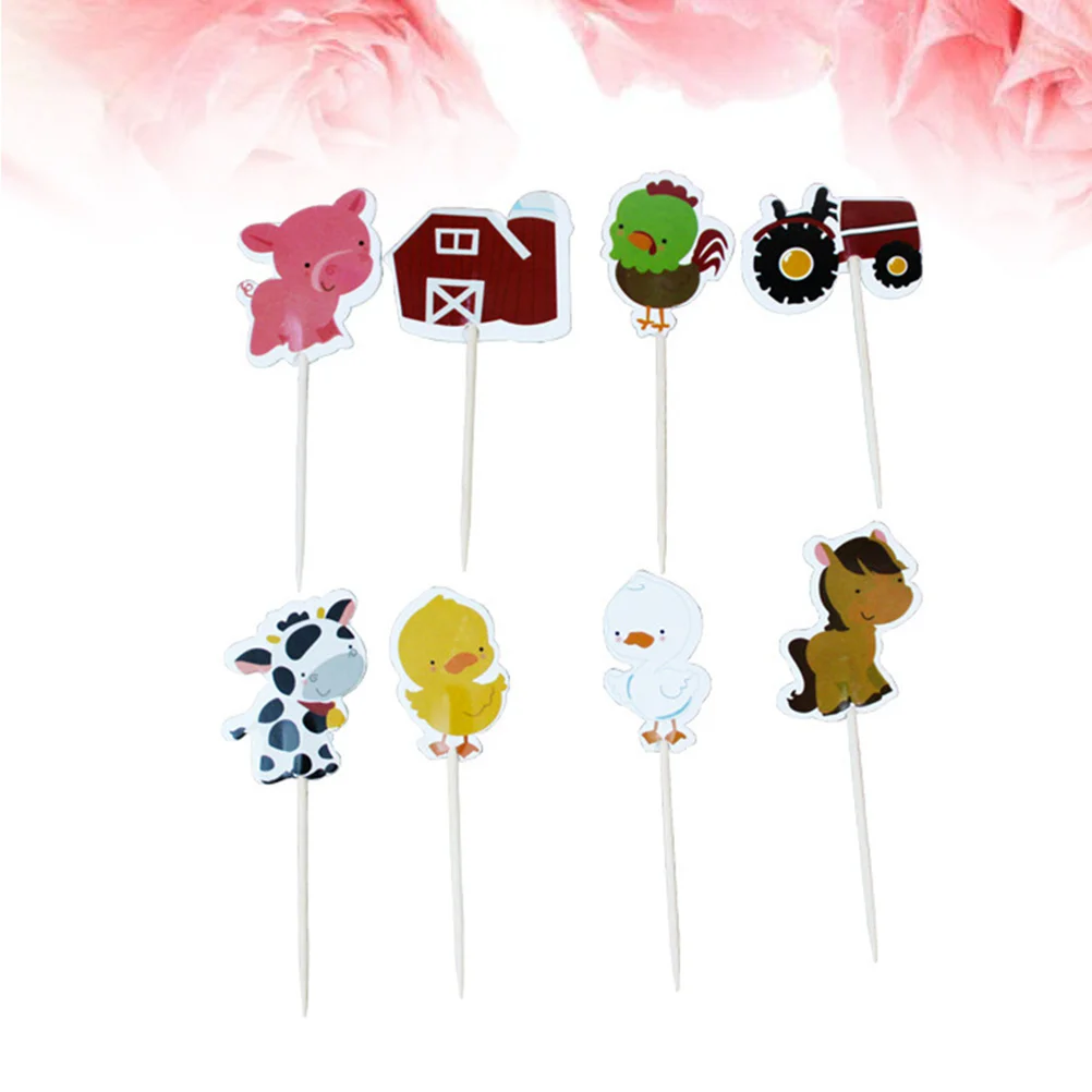 

Farm Tractor Animal Cake Decorations Cake Toppers Adorable Cupcake Decorating Supplies for Party Birthday Ceremony