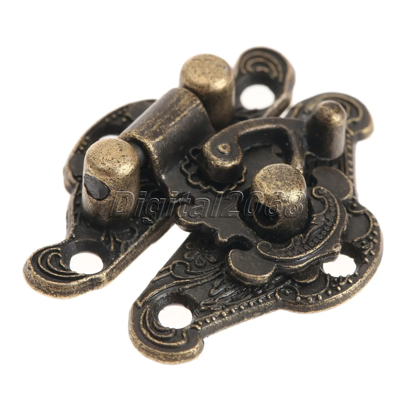 12Pcs Antique Bronze Latches Catches Hasps Clasp Catches Lock Decorative Jewelry Wine Wooden Box Case Hooks with screws 28x23mm