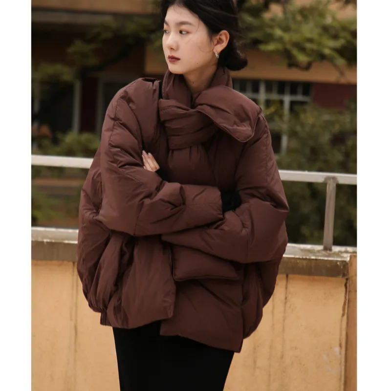 

Cloudy 90 White Duck Down Scarf, Bubble Ball Down Coat, Loose Down Coat, 221102, New