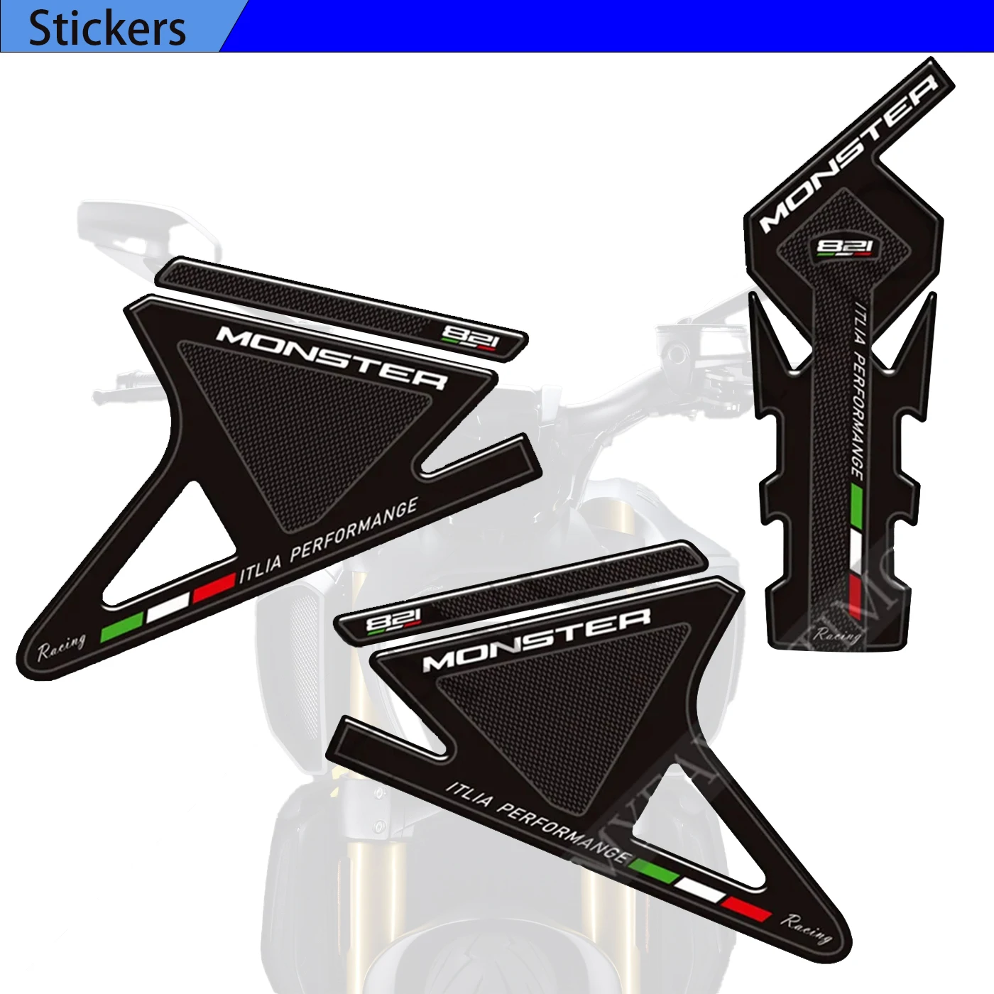 

Motorcycle Tank Pad Grips TankPad Decals Gas Fuel Oil Kit Knee Protection For Ducati Monster 821