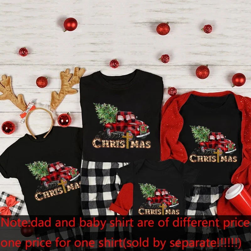 thumbnail image 1 of Camiseta de Navidad a juego para la familia, para madre, padre e hijo, mameluco para bebé, camisetas navideñas a juego, look familiar, regalo de Navidad, 1 of 5