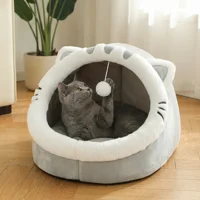 Lit universel quatre saisons pour chat, maison pour chat, lit doux et confortable pour animaux de compagnie, sac de couchage pour chiot, tente pour animaux, panier-habitat 2