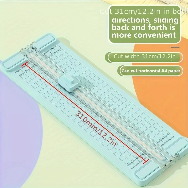 1pc Manual 4-in-1 Bidirectional Paper Cutter with 4 Blades - Portable Office School Home Use, Precision Cutting Tool 5