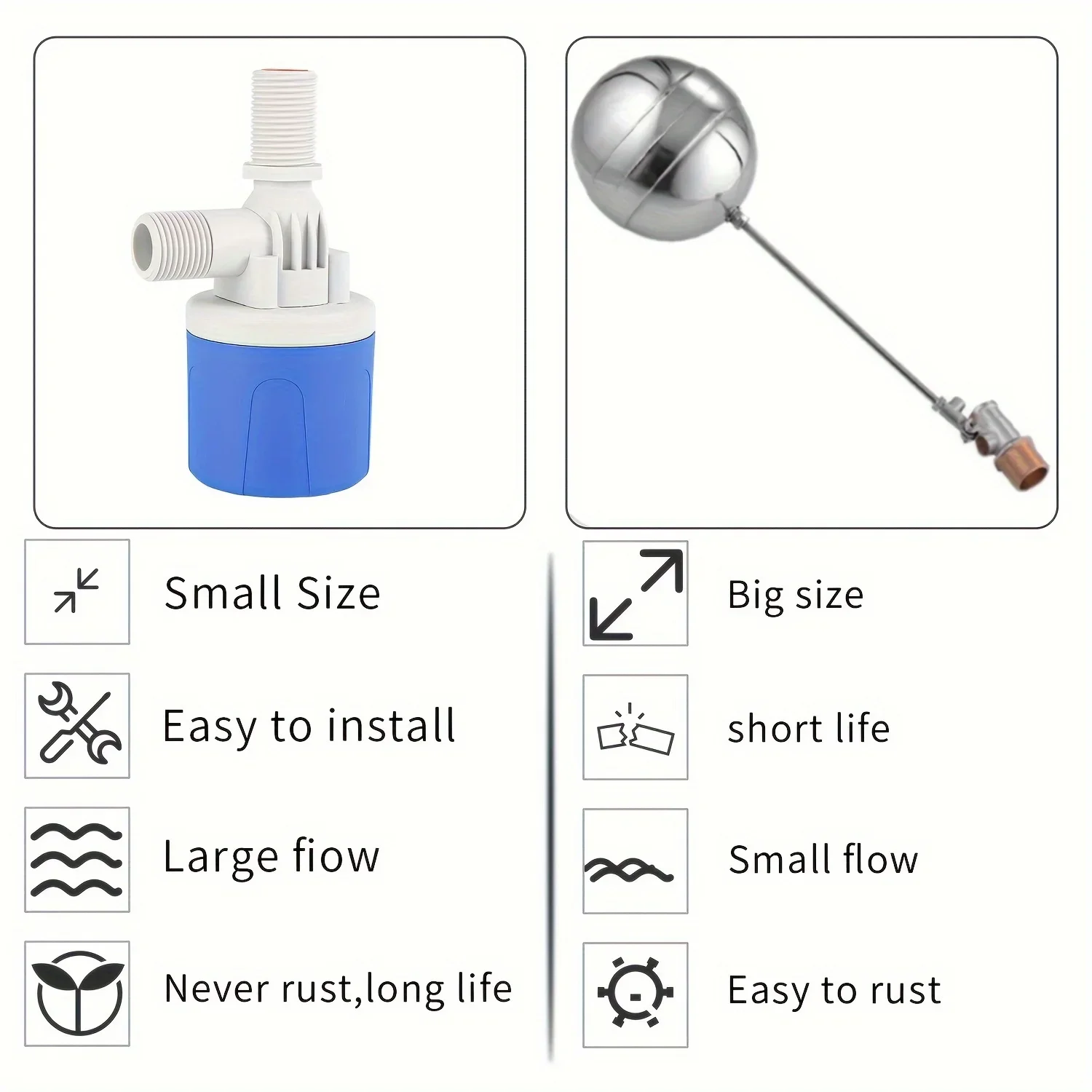 Half Inch Automatic Closing Mini Float Valve - Water Tank Level Controller Image 5