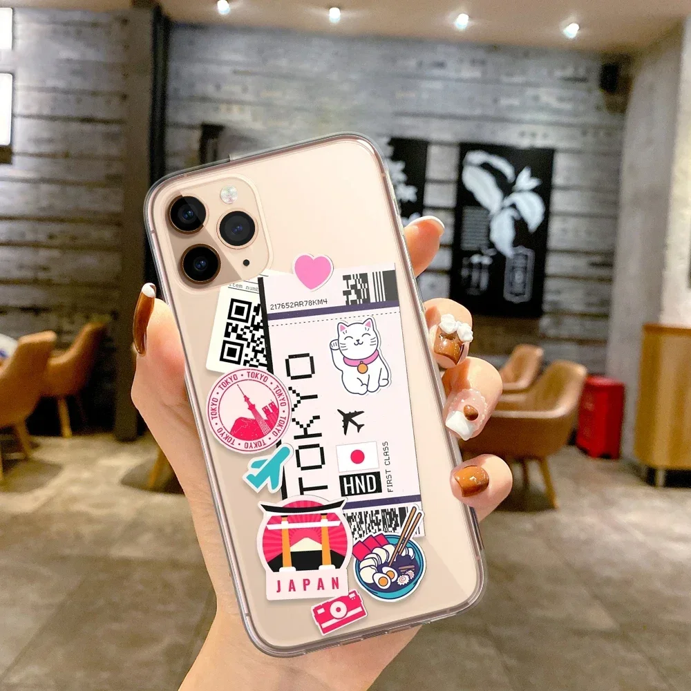 כרטיס האוויר הלאומי נסיעות ניו יורק ניו אנג 'לס מוסרת מקרה טלפון עבור iPhone 15 16 13 12 11 14 פרו מקסימום מיני 7 8 16 בתוספת כיסוי תיק