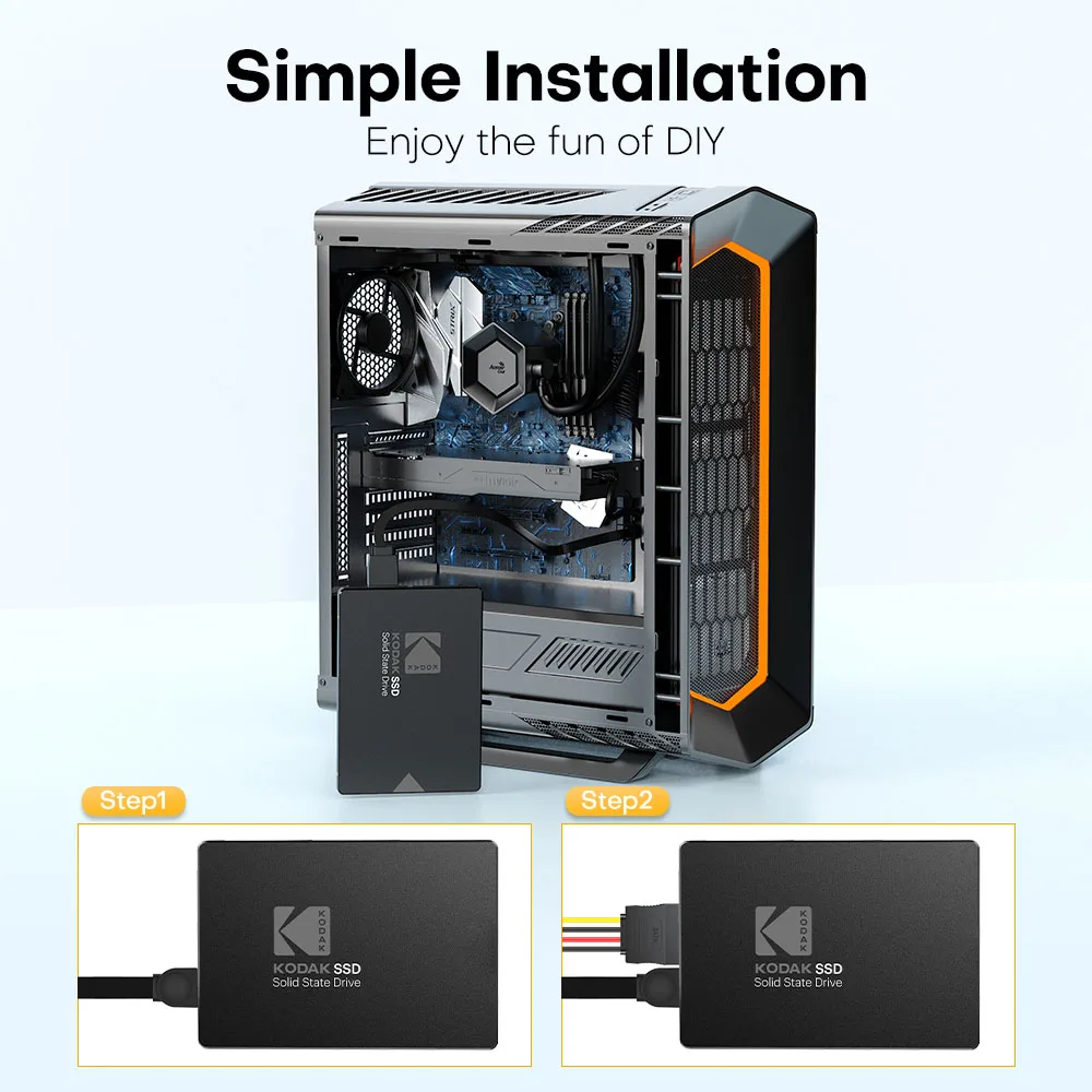 Kodak SSD Sata 2.5 Inch Solid Disk 6GB/S Microchip 3D Nand 550Mb/s