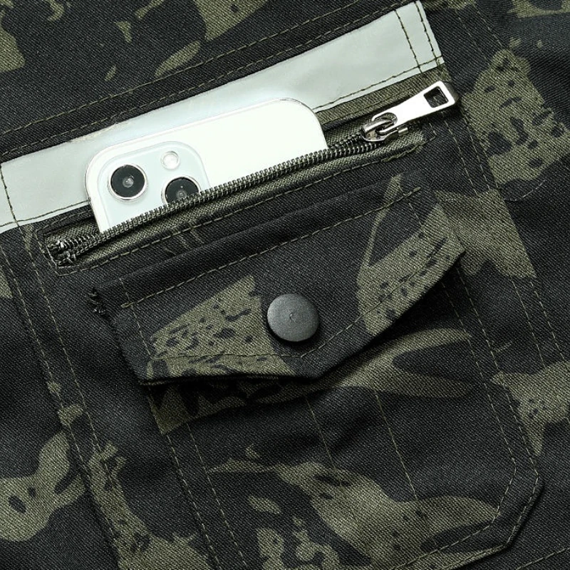 Spring Autumn Thickened Camouflage Suit Men Wear-resistant Dirt-resistant Labor Work Clothes Factory Workshop Tactics Tooling 6