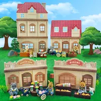 Miniature Furniture 1:12 Bunny Reindeer Kitchen Picnic Car Forest Family Dollhouse Accessories Simulation Set Girl Toys Gift 1