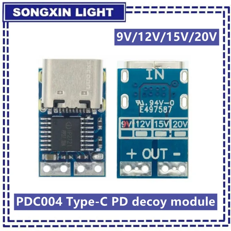 Typ-C PD decoy modul PD 23,0 zu DC DC trigger verlängerung kabel QC4 ladegerät 9V 12V 15V 20V PDC004-PD Beste Qualität Alle Überprüfen