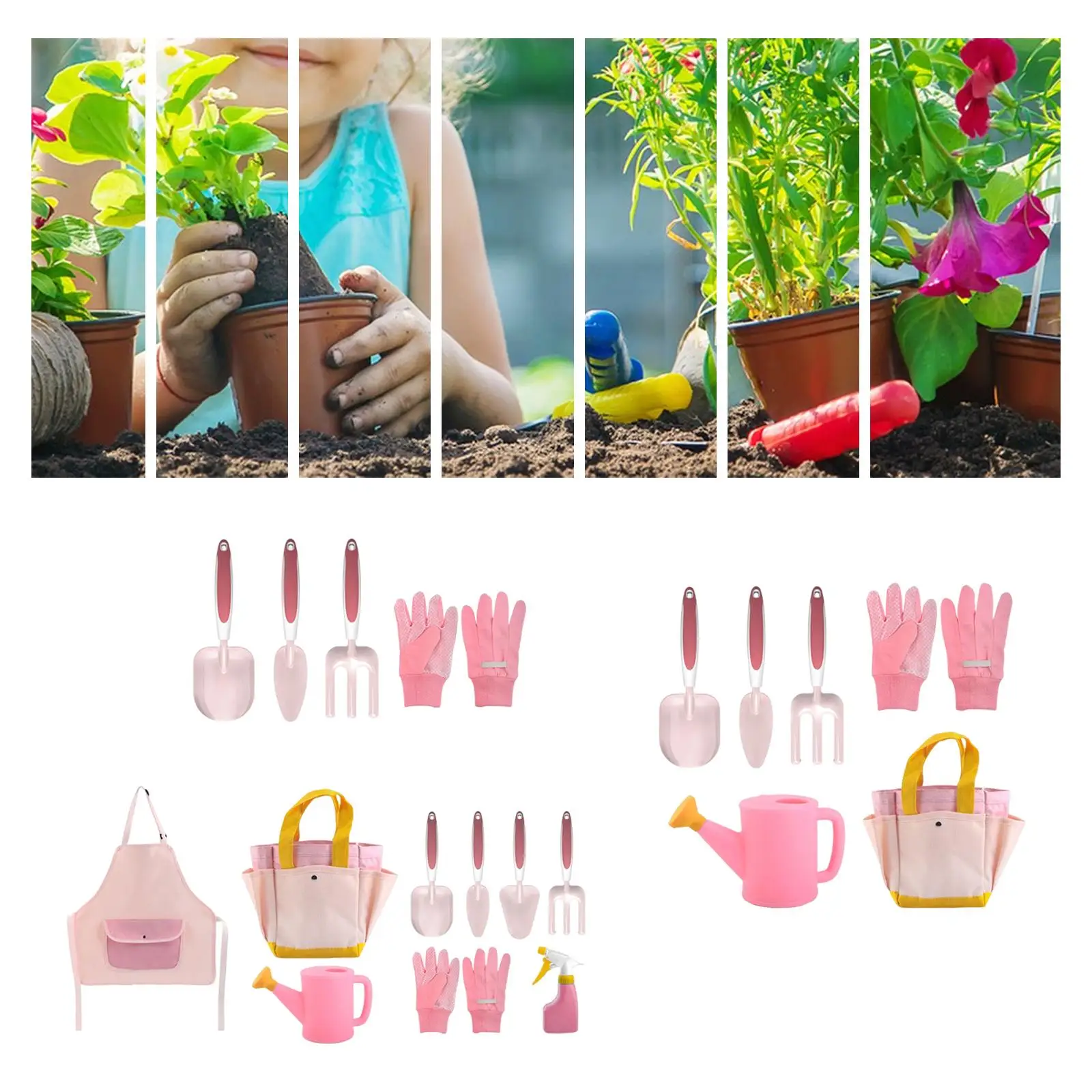 Little Girl Gardener Tool Set Teach Children About Gardening and Planting Holiday Gifts Practical Toys Rounded Edges Sturdy flower garden toy