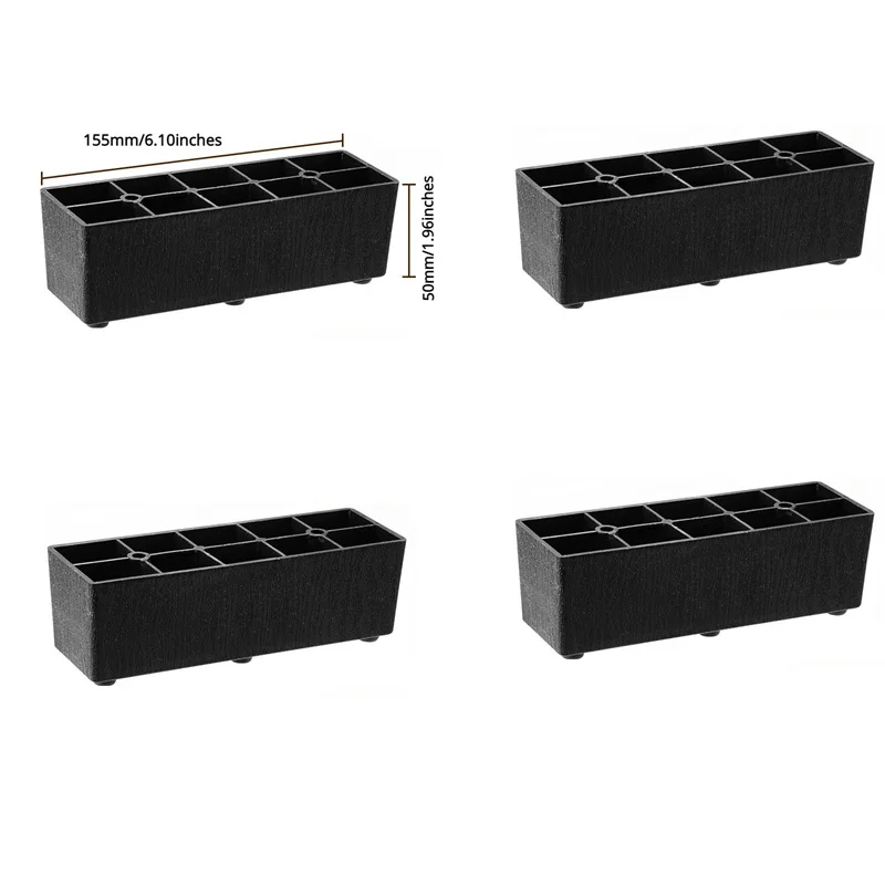 4 יח "מ 50 מ" מ רהיטי פלסטיק רהיטי רגליים l-צורה וקו אחד ספה רגליים שולחן קפה רגליים מלבן