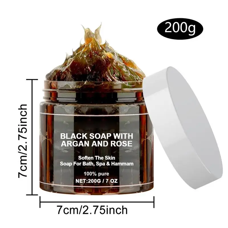 Black Beldi Soap 1pcs 200g With Argan And Rose Morocco Moisturizing Body Remove Acne Skin Care