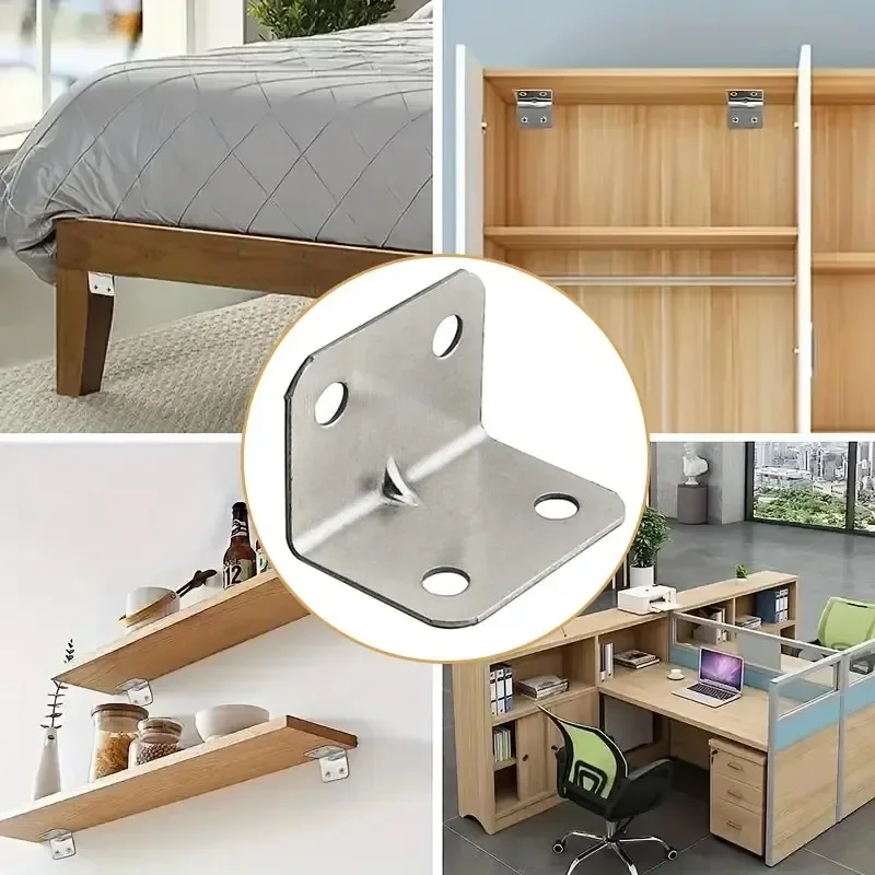 10/20pcs Shelf Bracket Wall Shelves Angle Tools Profile Hardware Bedstead Furniture Fittings Iron Plate Fasteners Home Brackets