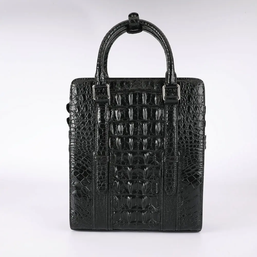 Crocodile Bone Skin Men\'s Briefcase Vertical Genuine Leather Men\'s Bag Business Casual Shoulder Crossbody Bag Men\'s Handbag 45
