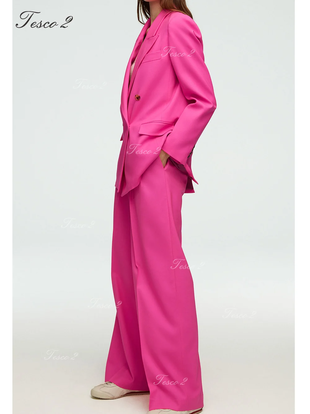 Loose Women Suit Peak Lapel Long Sleeve Women's Elegant Suit Pants And Jacket For Formal Wedding Party Suit