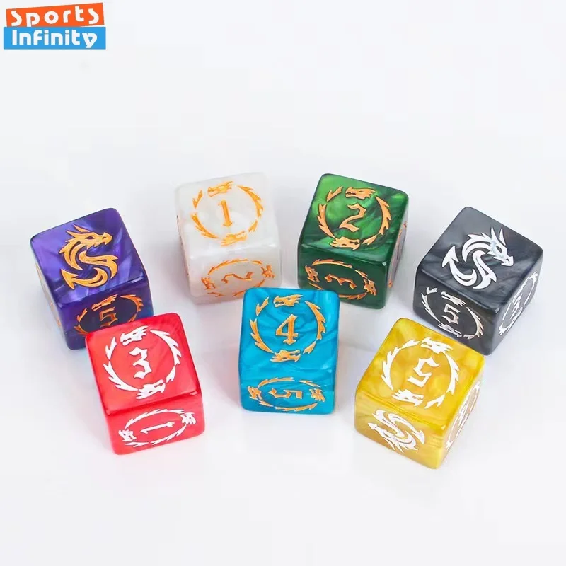 7pcs set Dragon Element Polyhedral Dice Set Number Dice Kit for Dnd COC Cthulhu TRPG Running Team Table Game Dnd Set game dice dice set