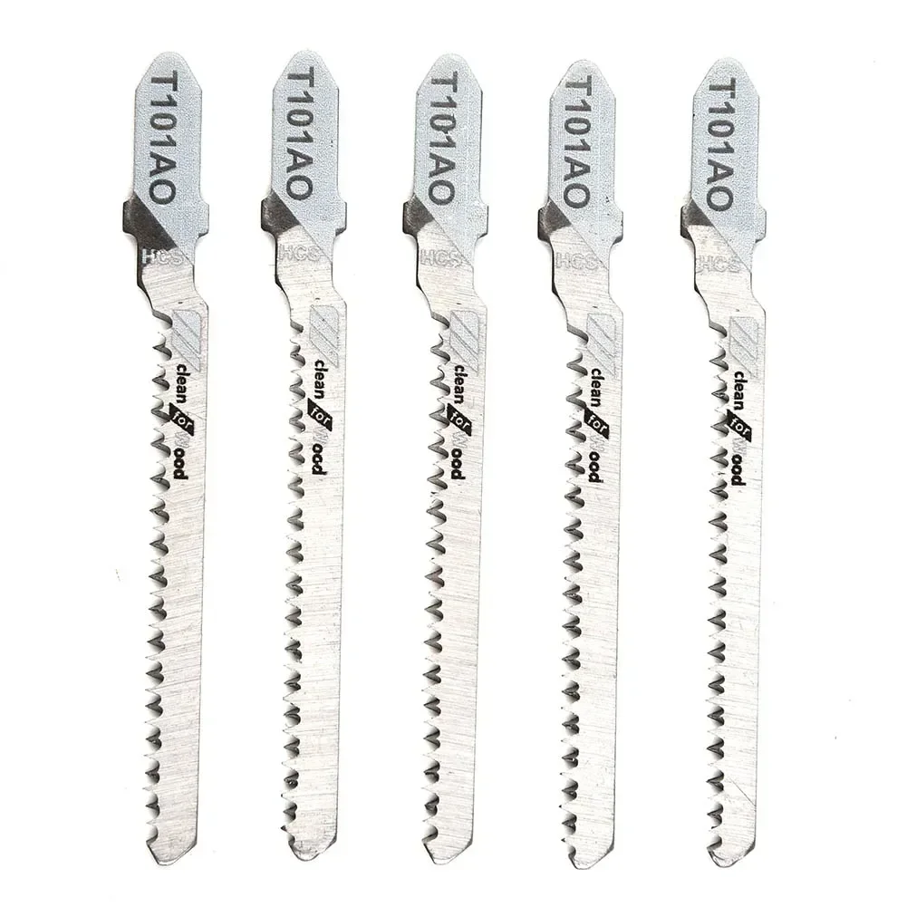 HCS Steel T-Shank Jigsaw Blades Saw Blade Curve Cutting Tool For Cutting Wood 5PCS 4'' T101AO