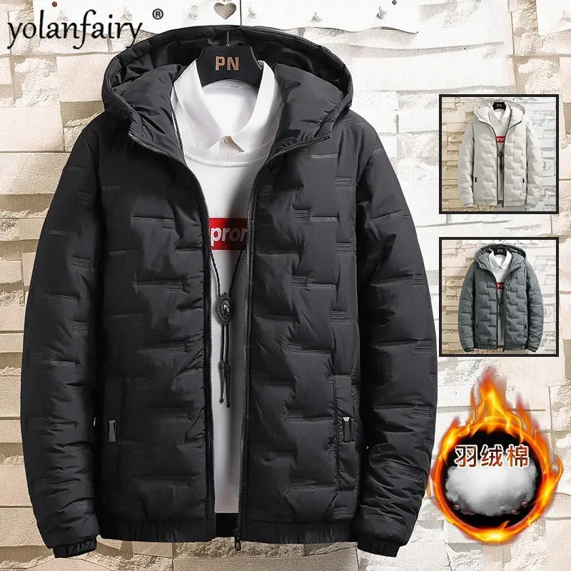 2024 Winter Cotton-padded Jacket Men's Parkas Down Cotton Korean Hooded Coat Male Fashion Top Man Clothing Jaqueta Masculina FCY