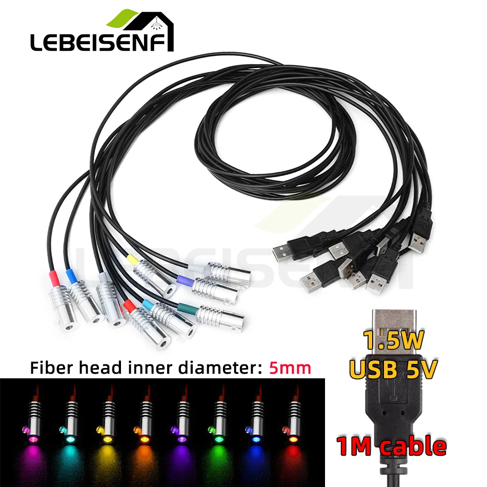 USB Alimentato 5V Mini Sorgente Luminosa A Led Illuminatore Driver F/Luci Laterali Illuminazione In Fibra Ottica Atmosfera Interna Domestica Dia.3 ~ 10mm - Foto 3