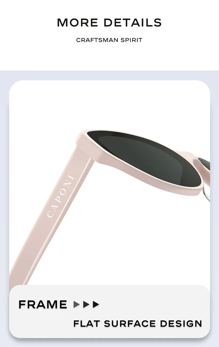 CAPONI Neue polarisierte Damen-Sonnenbrille, meistverkaufte Outdoor-Brille im Vintage-Design, Cat-Eye-Brille, Marke Acetate UV400, rosa Farbtöne, BH24006 – Detail 4