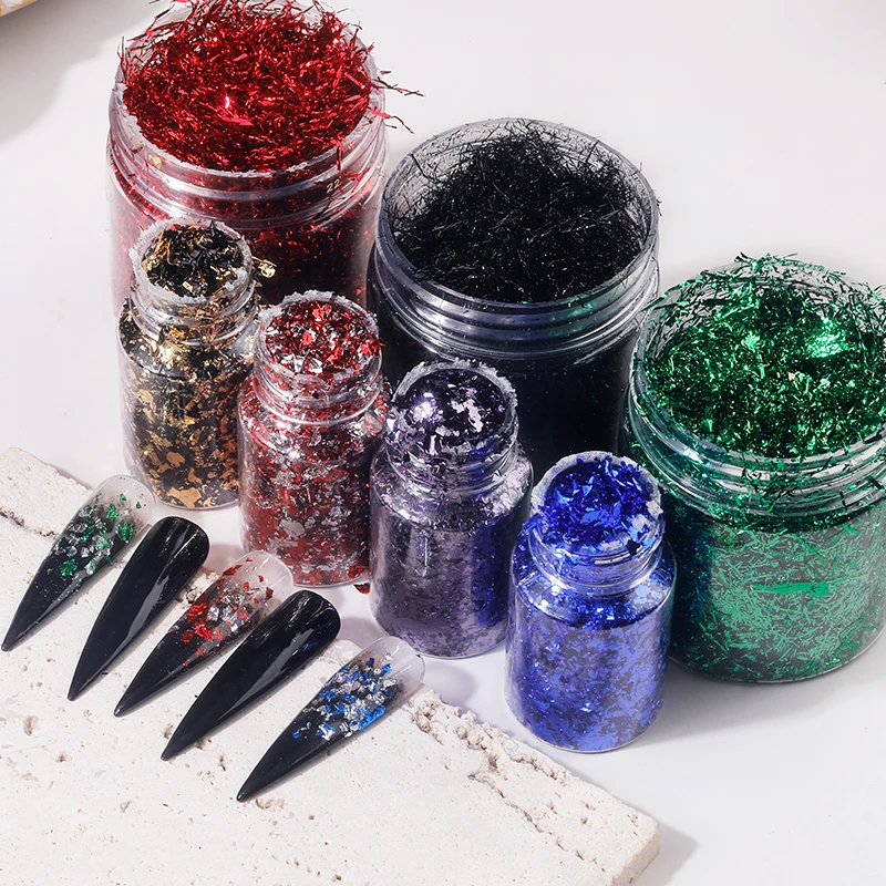 

1/3 Bottle Glitter Blue/Red/Green/Rose Gold Foil Sequin Craft Pieces Eco-Friendly Painting Nail Art Decoration Accessories