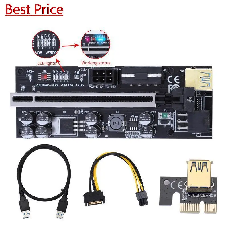 100Pcs/lot New Pci e Graphics Card Extension Cable Usb3 0 High Speed Graphics Adapter 1x to 16x