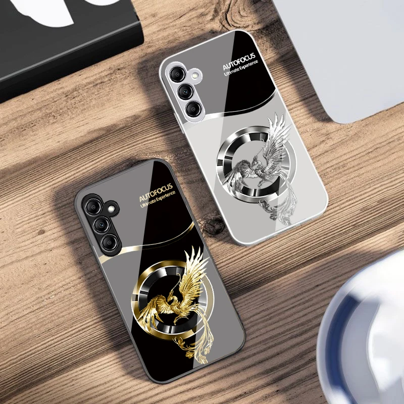Elegant Pink Phoenix Glass Phone Case