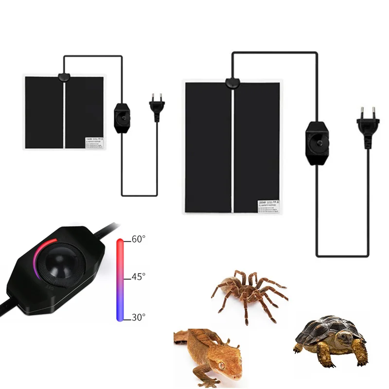

Reptiles Heat Mat pad Aquarium Adjustable Temperature Controller Mats Cimbing Pet Reptiles Heating Warm Pads 5/7/14/20/28/35/45W