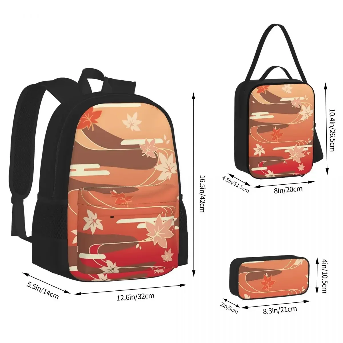 

Kaedehara Kazuha Backpacks Boys Girls Bookbag Students School Bags Cartoon Kids Rucksack Lunch Bag Pen Bag Three-Piece Set