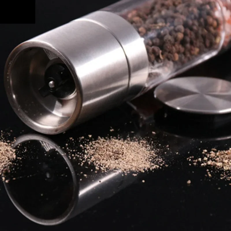 Salt and Pepper Grinder Mill 2 in 1 Manual Stainless Steel Salt Pepper Mills Multi Mill Adjustable Ceramic Grinding