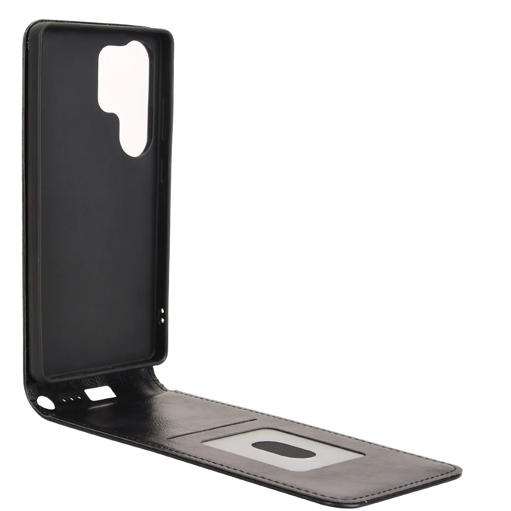 Retro Smooth Leather Flip Vertical Case with Card Holder - Full Cover Phone Bag