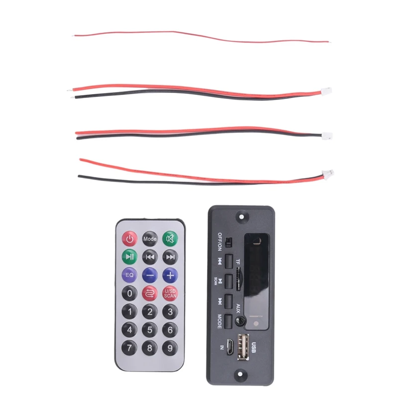 12V Bluetooth MP3 Decoder Board 50W Amplifier DIY Home Digital Audio Module USB For Speaker Handsfree Audio Module Black