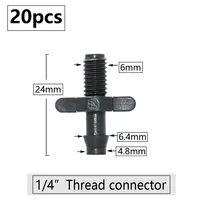 20pcs 3mm 4mm Garden Hose Barb Connector Drip Irrigation 1/4'' & 1/8'' Tube Hose Fitting Tees Cross Eng Plug Barb Accessories 2