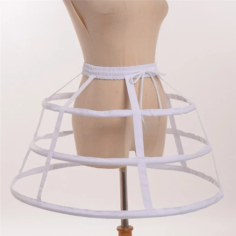 Women 3 Hoops Crinoline Cage Bustle Casual Petticoat Adjustable Pannier