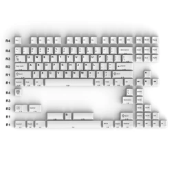Elegant Black & White Keycap Set - Premium PBT Double Shot, Cherry Profile, 114 Keys for Alice Layout Keyboards (BOW)