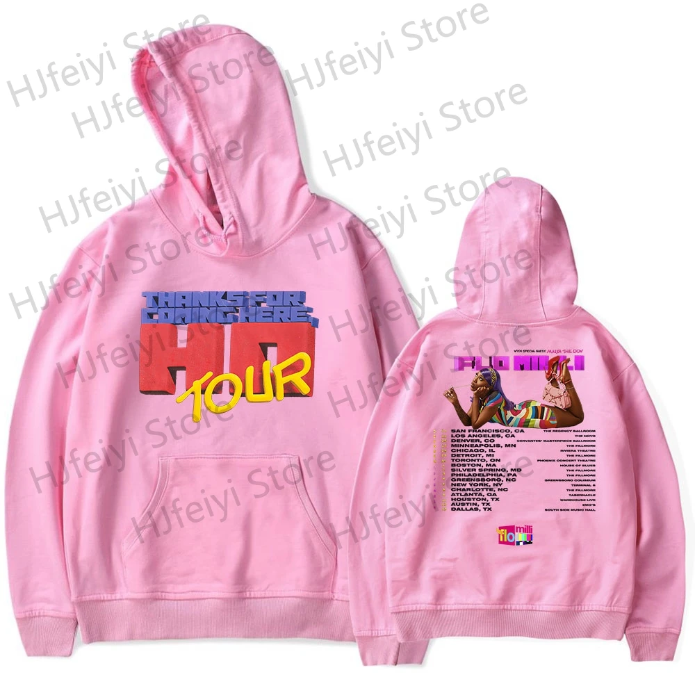 thumbnail image 1 of Sudadera con capucha Flo Milli Thanks For Coming Here Ho Tour para hombre y mujer, unisex, informal, de manga larga, para invierno, ropa de calle, 1 of 5