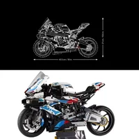 Modelo de simulación de bloques de construcción, montaje de motocicleta, bloque de construcción experto, modelo de motocicleta, rompecabezas, juguete de bloques de construcción, regalos para niños - Imagen 3