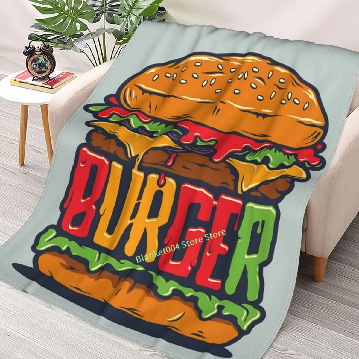 

Burger - Awesome Burger Lover Gift Throw Blanket 3D printed sofa bedroom decorative blanket children adult Christmas gift