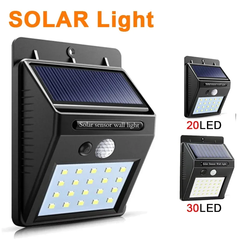 

2/4Pcs 20/30LED Solar Motion Sensor lights Wall Lights Waterproof Outdoor Solar Lamp Street Light for Garden Courtyard Decor