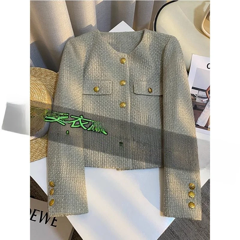 캐주얼 루즈 라운드넥 다용도 스몰 향수 스타일 재킷 D879 패셔너블 DIY 재봉 패턴 종이 템플릿