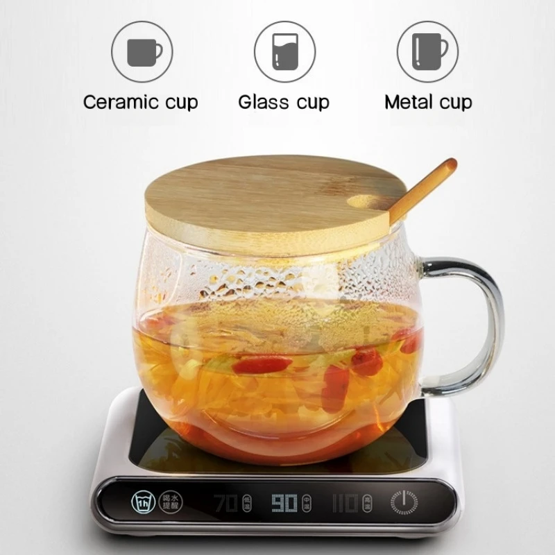 Portable DC5V/2A USB Cup Warmer Coffee Mug Heating Coaster Smart 3 Gear Thermostatic Hot Plate Milk Tea Water Heating Pad Heater